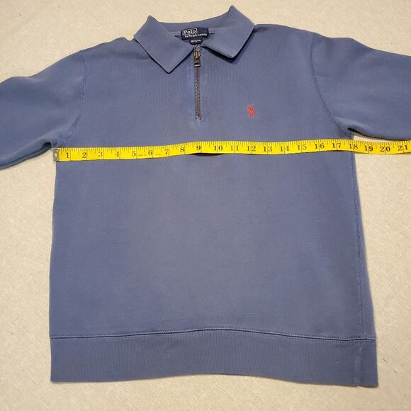 Blue Polo Quarter Zip Collared Sweatshirt in Youth Size M 12-14 - Picture 2 of 10